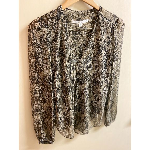 Veronica Beard Lowell Snake Print Silk Blouse - Picture 6 of 13